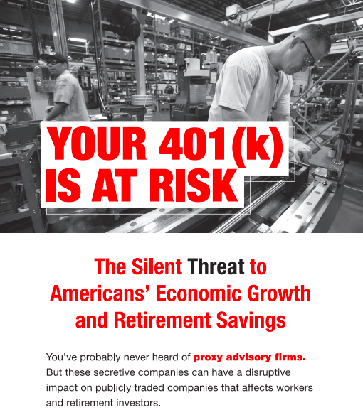 U.S. Chamber and National Association of Manufacturers ad on proxy advisers